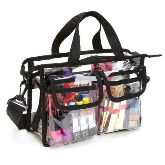 Transparent Cosmetic Storage Bag with Shoulder Strap