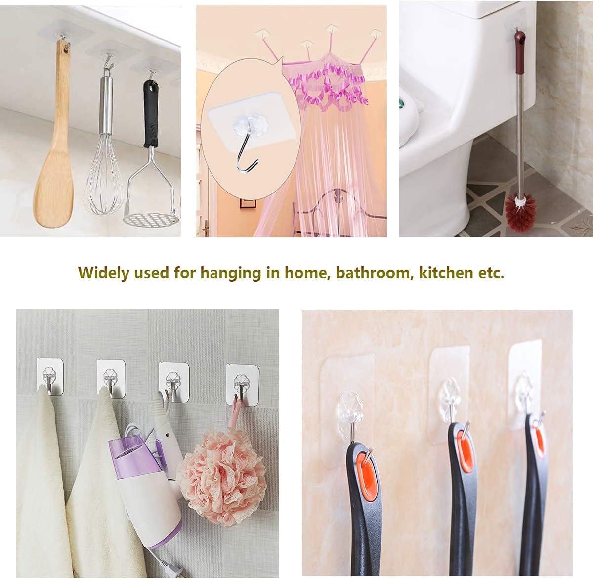 Transparent Adhesive Wall Hooks
