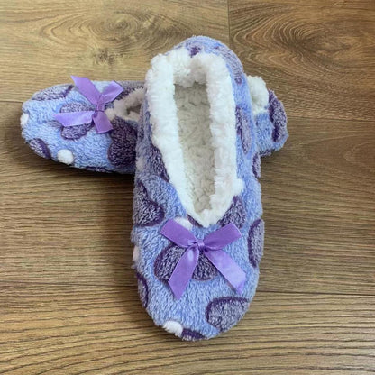 Cozy Heart-Pattern Fleece Indoor Slippers