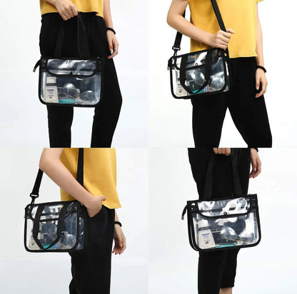 Transparent Cosmetic Storage Bag with Shoulder Strap