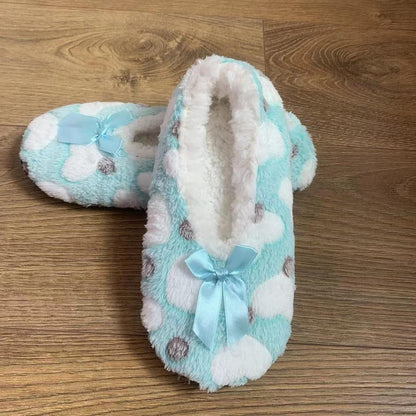 Cozy Heart-Pattern Fleece Indoor Slippers